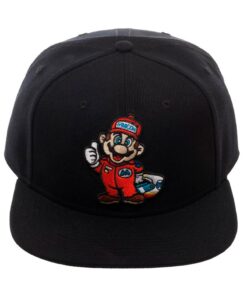GORRA SNAPBACK SUPER MARIO PILOTO NEGRA