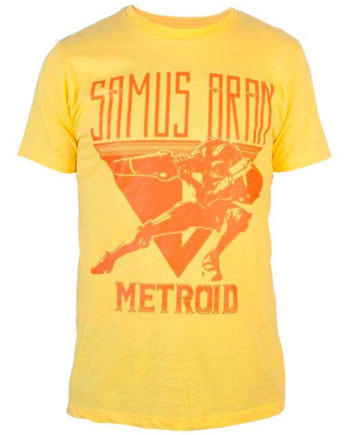 PLAYERA METROID SAMUS ARAN NARANJA CHICA