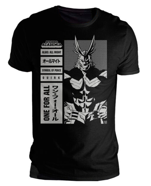 PLAYERA MY HERO ACADEMIA ALL MIGHT NEGRA CHICA