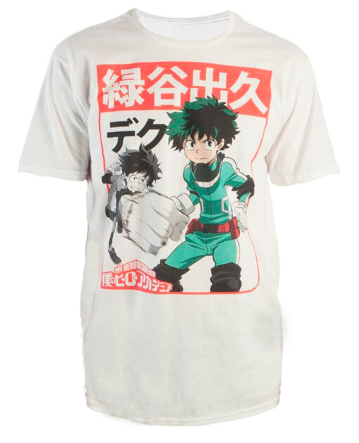 PLAYERA MY HERO ACADEMIA DEKU BLANCA CHICA