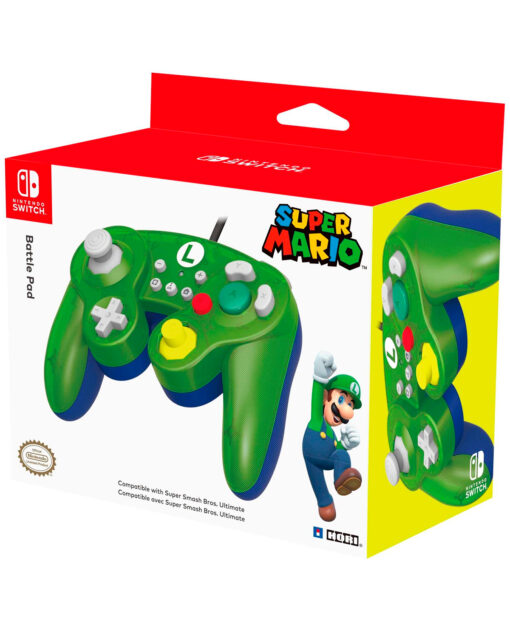 CONTROL NINTENDO SWITCH ALAMBRICO HORI GAMECUBE LUIGI - Image 3