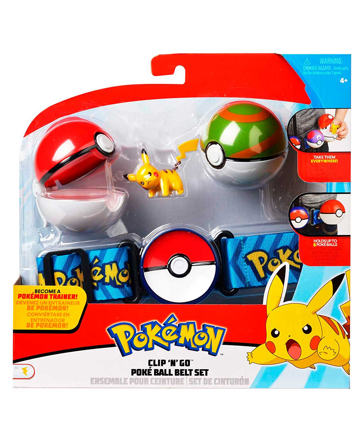 Pokeon PKW2660 - Palla Poké Clip'n'Go - Pikachu &ap; Good Ball, ufficiale