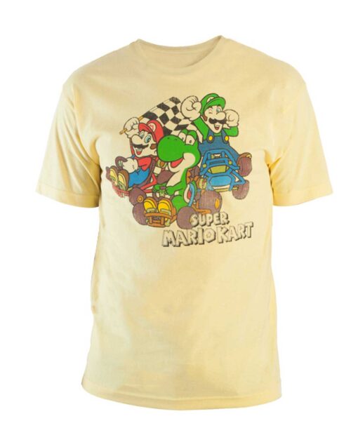 PLAYERA SUPER MARIO KART PERSONAJES AMARILLA MEDIANA