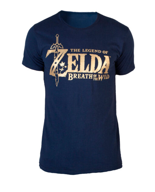 PLAYERA JUVENIL THE LEGEND OF ZELDA BREATH OF THE WILD LOGO AZUL GRANDE