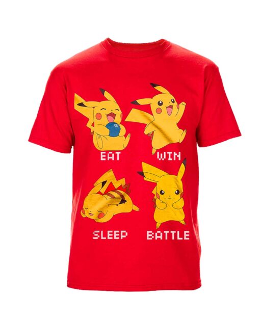 PLAYERA INFANTIL POKEMON PIKACHU ACTIVIDADES ROJA MEDIANA