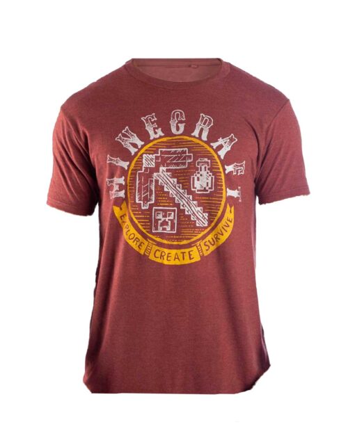 PLAYERA MINECRAFT EXPLORE CREATE SURVIVE CAFE GRANDE