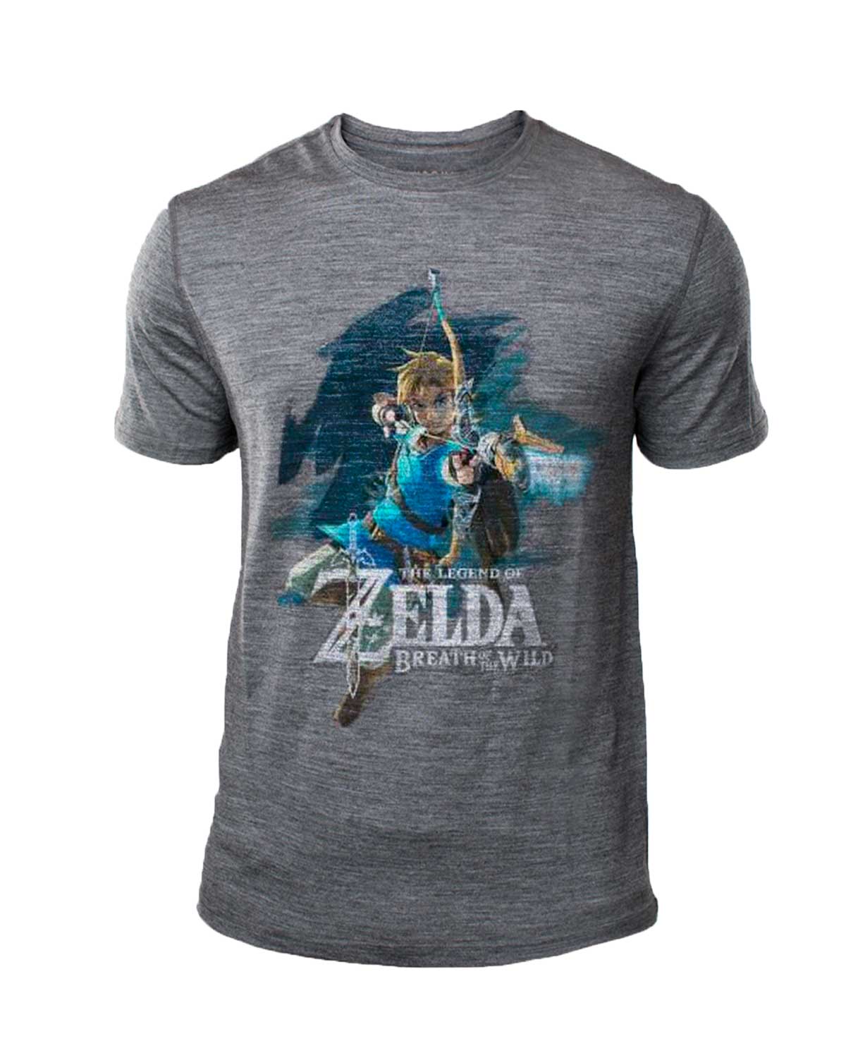 PLAYERA THE LEGEND OF ZELDA BREATH OF THE WILD LINK GRIS GRANDE