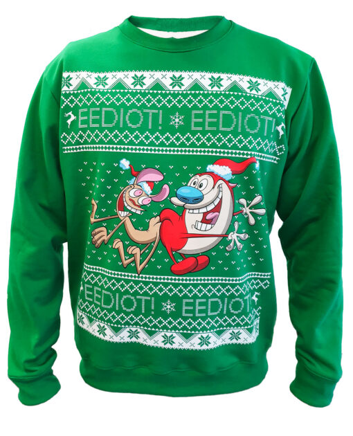 JUMPER DE NAVIDAD REN Y STIMPY VERDE MEDIANO