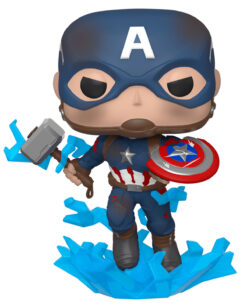FIGURA POP AVENGERS ENDGAME CAPTAIN AMERICA WITH BROKEN SHIELD AND MJOLNIR