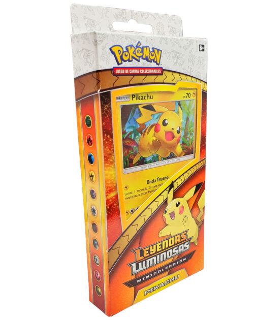 CAJA POKEMON TRADING CARD GAME LEYENDAS LUMINOSAS PIKACHU CON PIN ESP