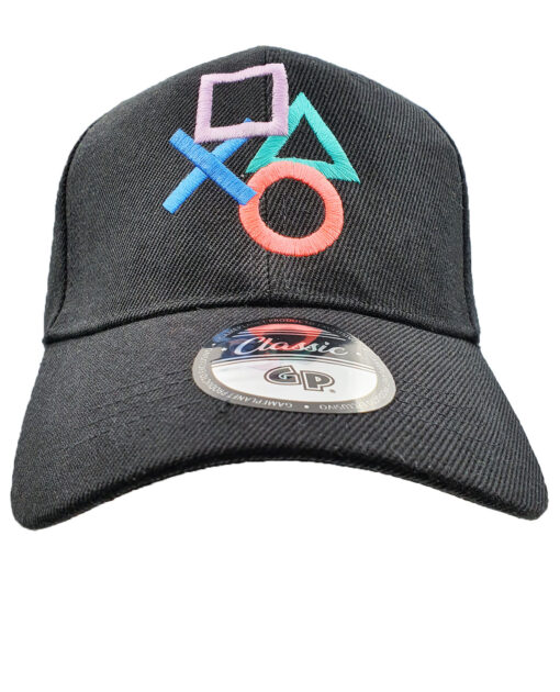 GORRA CLASICA PLAYSTATION ICONOS MEZCLADOS NEGRA