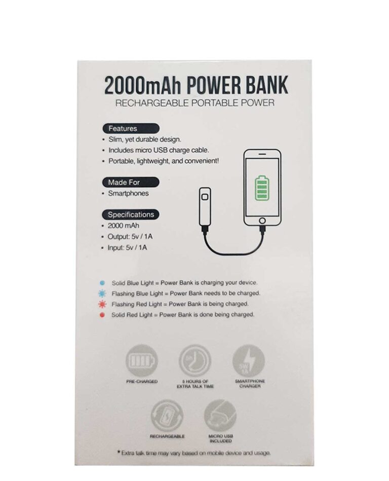 POWER BANK GEMS 2000 MAH BLANCA