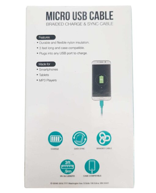 CABLE MICRO USB GEMS TURQUESA - Image 2