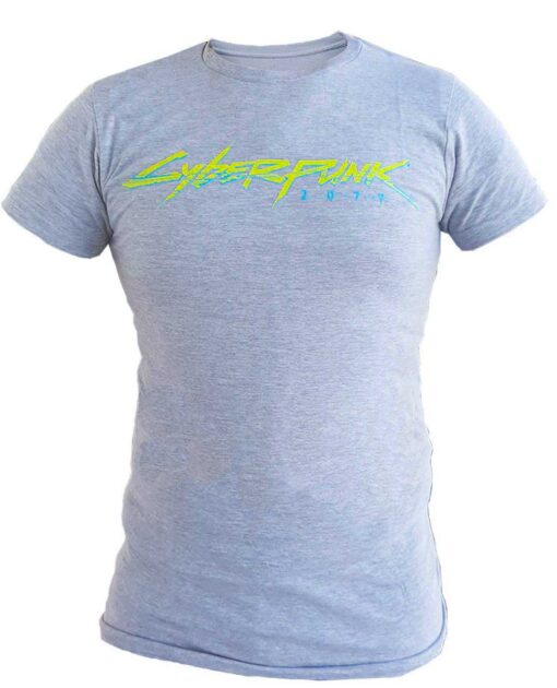 PLAYERA CYBERPUNK 2077 LOGO GRIS MEDIANA