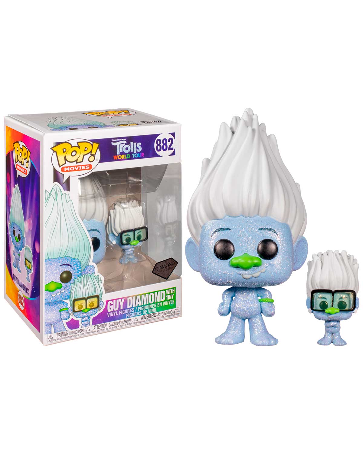 FIGURA POP TROLLS WORLD TOUR GUY DIAMOND WITH TINY - Image 2