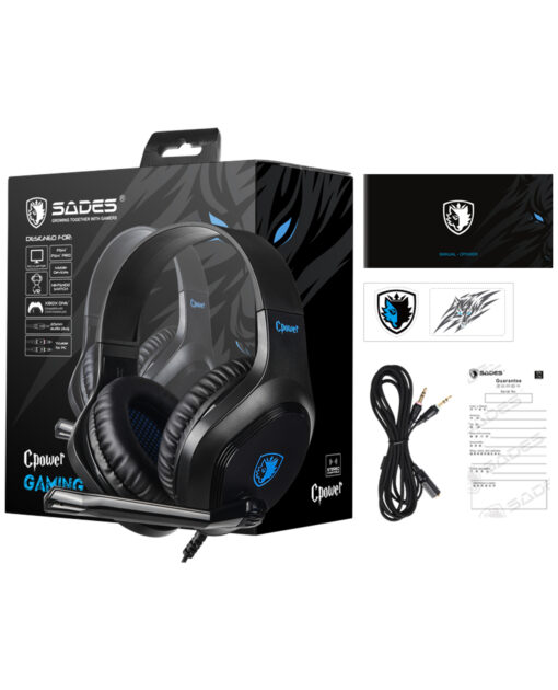 HEADSET MULTIPLATAFORMA ALAMBRICO  SADES CPOWER NEGRO - Image 3