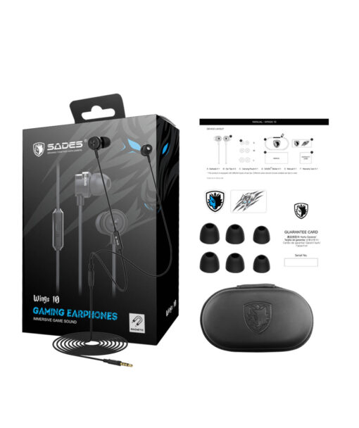 AURICULAR PC SADES ALAMBRICO WINGS 10 NEGRO - Image 4