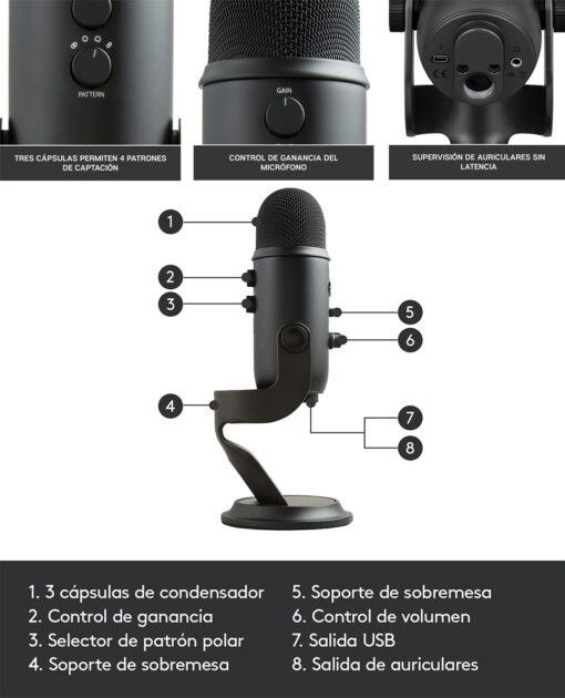 MICROFONO USB BLUE YETI NEGRO - Image 2
