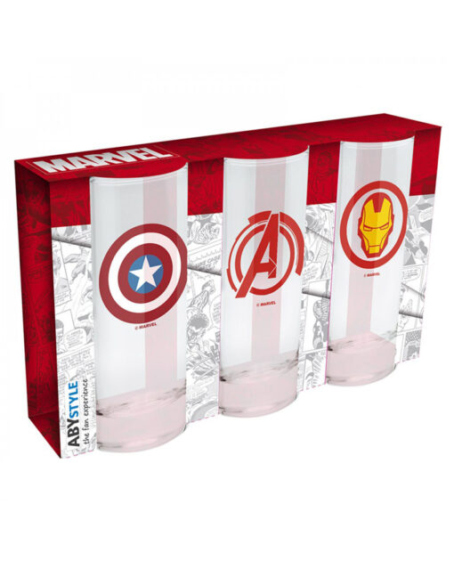 SET DE VASOS MARVEL AVENGERS