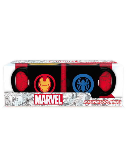 SET DE TAZAS DE CERAMICA MARVEL IRON MAN AND SPIDERMAN