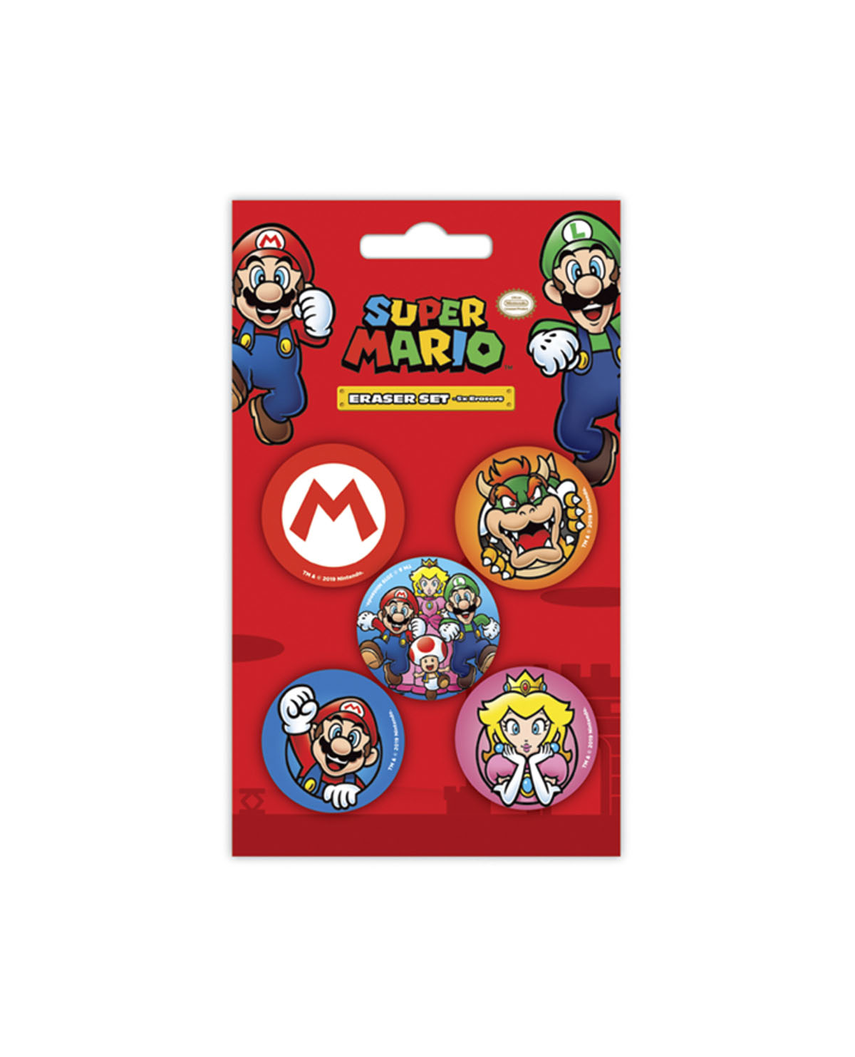 SET DE GOMAS PARA BORRAR SUPER MARIO BROS