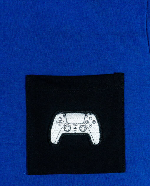 PLAYERA PLAYSTATION AZUL CON POCKET NEGRO CONTROL MEDIANA - Image 2