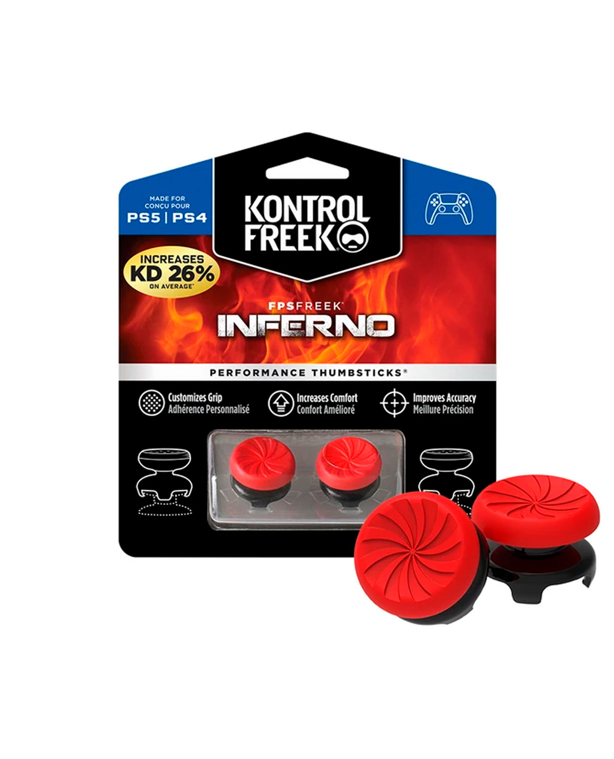 PROTECTORES DE GOMA PARA JOYSTICK CONTROL PLAYSTATION 5 INFIERNO