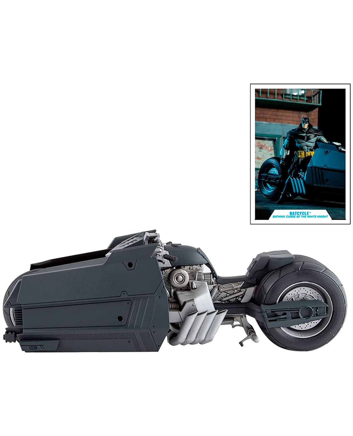 VEHICULO DE ACCION MCFARLANE DC COMICS WHITE KNIGHT BATCYCLE - Image 2