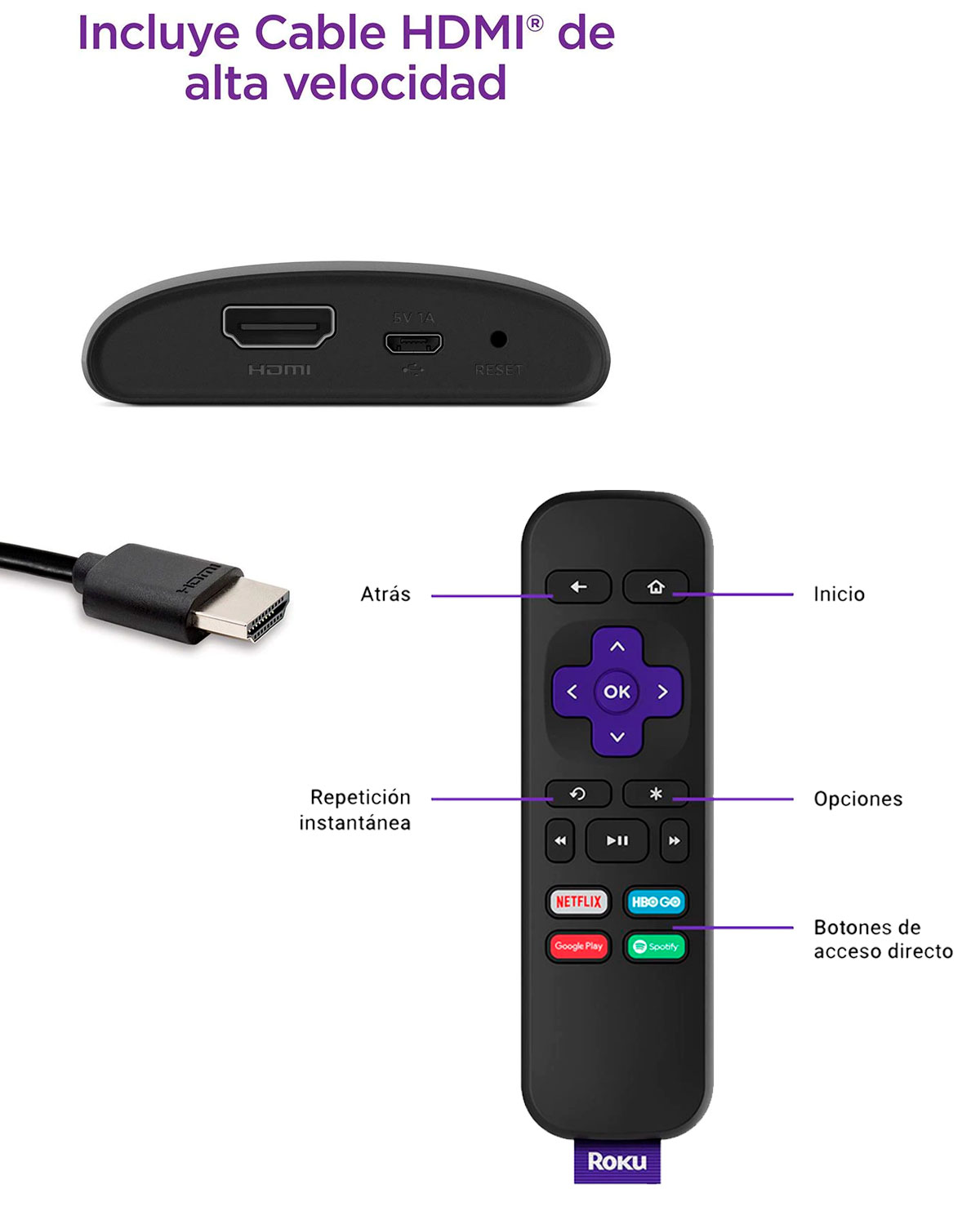 ROKU EXPRESS MOD 3930 PURPLE - Image 3