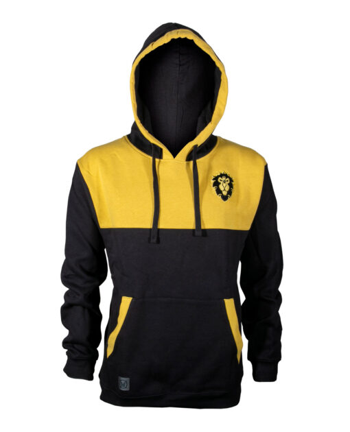 SUDADERA NEGRA CON AMARILLO WORLD OF WARCRAFT ALLIANCE TO THE END  MEDIANA