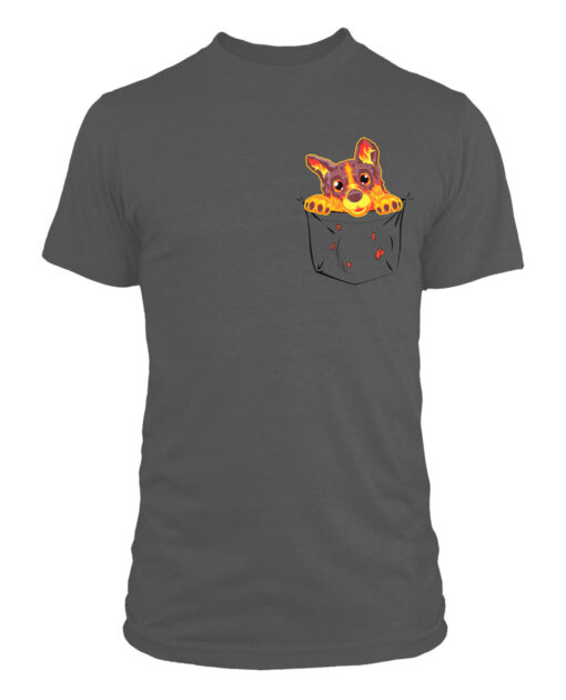 PLAYERA GRIS WORLD OF WARCRAFT MOLTEN CORGI IN MY POCKET CHICA