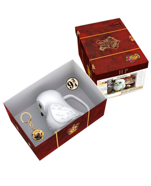 PAQUETE HARRY POTTER TAZA 3D HEDWIG LLAVERO SNITCH PIN HEDWIG - Image 2
