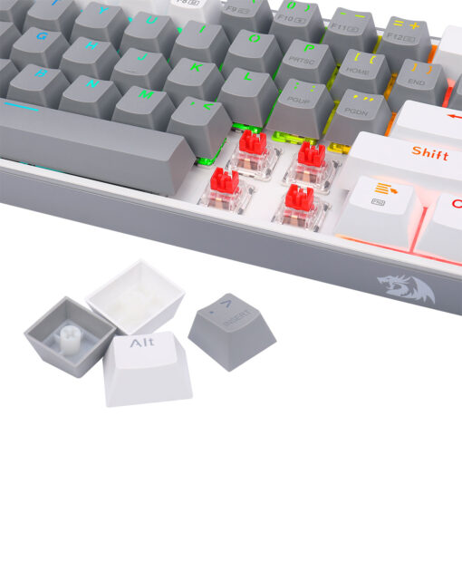 TECLADO MECANICO REDRAGON FIZZ PRO WIRELESS K616 RGB GRIS BLANCO - Image 4