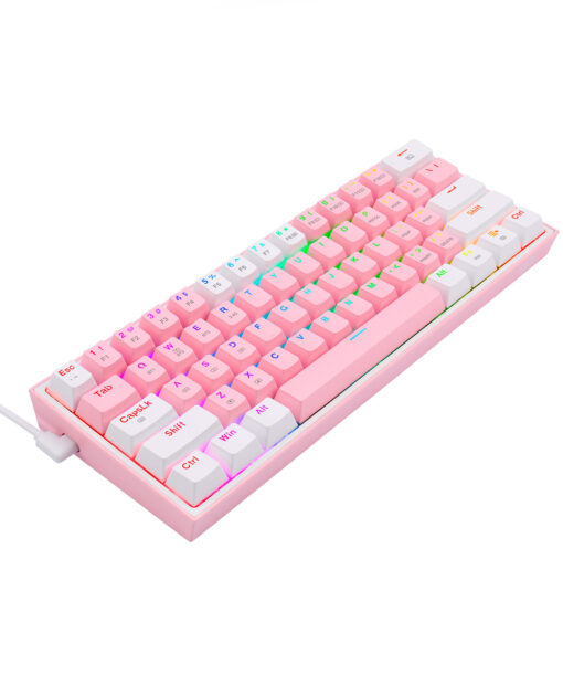 TECLADO MECANICO REDRAGON FIZZ PRO RGB ROSA BLANCO - Image 3
