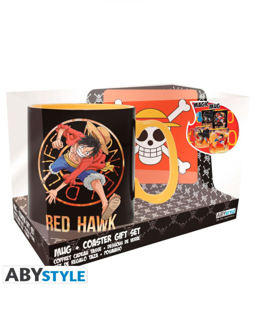 SET DE TAZA Y PORTAVASO ABYSTYLE ONE PIECE LUFFY