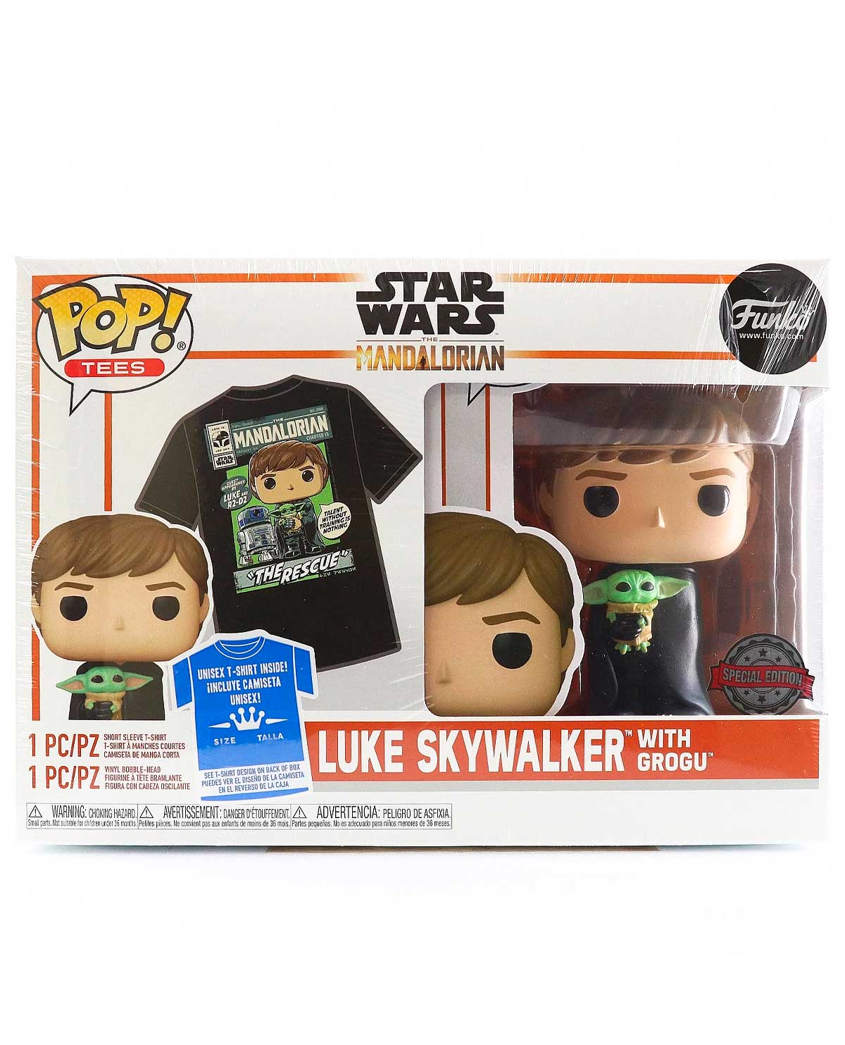 FIGURA POP AND TEE THE MANDALORIAN LUKE WITH CHILD MEDIANA