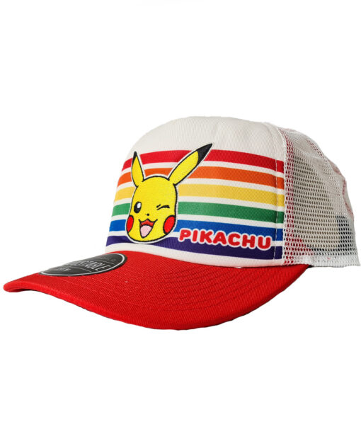 GORRA BIOWORLD BLANCA CON ROJO PIKACHU RAINBOW - Image 2