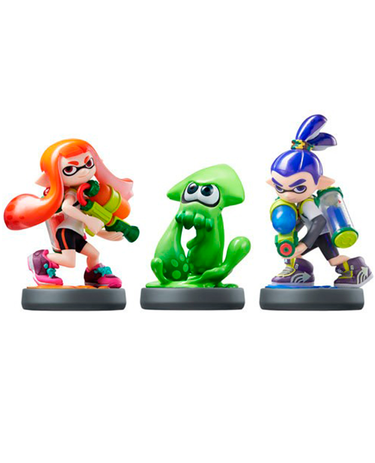 AMIIBO SPLATOON INKLING BOY AZUL INKLING GIRL NARANJA E INKLING SQUID VERDE PAQUETE TRIPLE