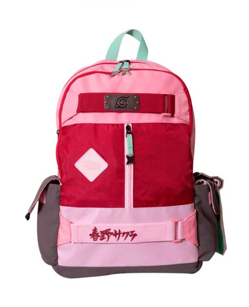 MOCHILA NARUTO SAKURA CON PORTALAPTOP Y BOLSILLO