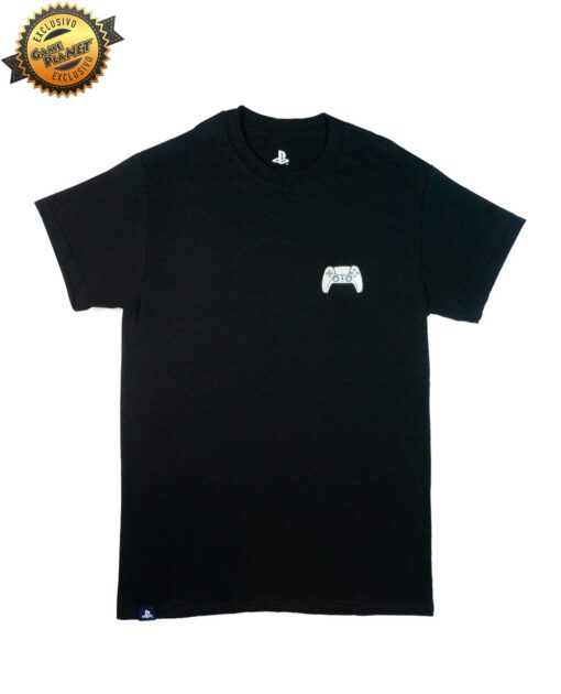 PLAYERA NEGRA PLAYSTATION MINI CONTROL GRANDE