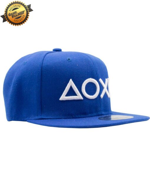 GORRA SNAPBACK PLAYSTATION ICONOS HORIZONTALES AZUL
