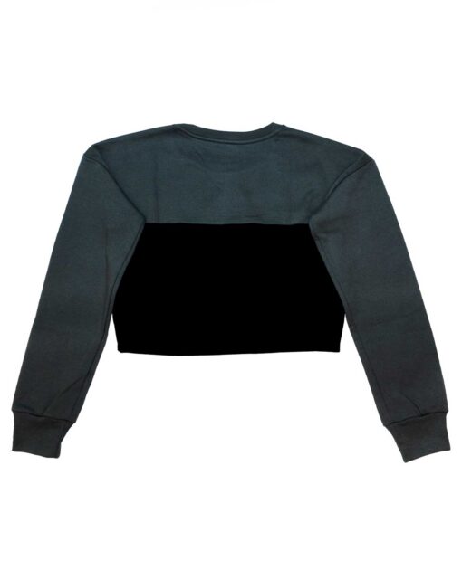 SUDADERA PLAYSTATION CROPTOP GRIS CON NEGRO LOGO CHICA - Image 3