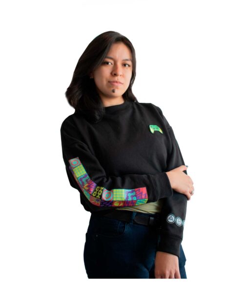 SUDADERA NEGRA PARA MUJER XBOX GEOMENTAL GRANDE - Image 4