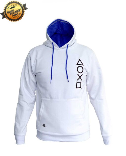 SUDADERA PLAYSTATION ICONOS BLANCA MEDIANA