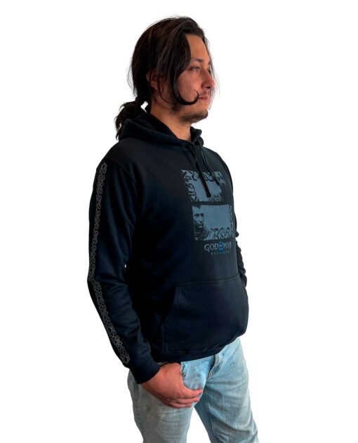 SUDADERA NEGRA GOD OF WAR RAGNAROK KRATOS Y ATREUS CHICA - Image 4