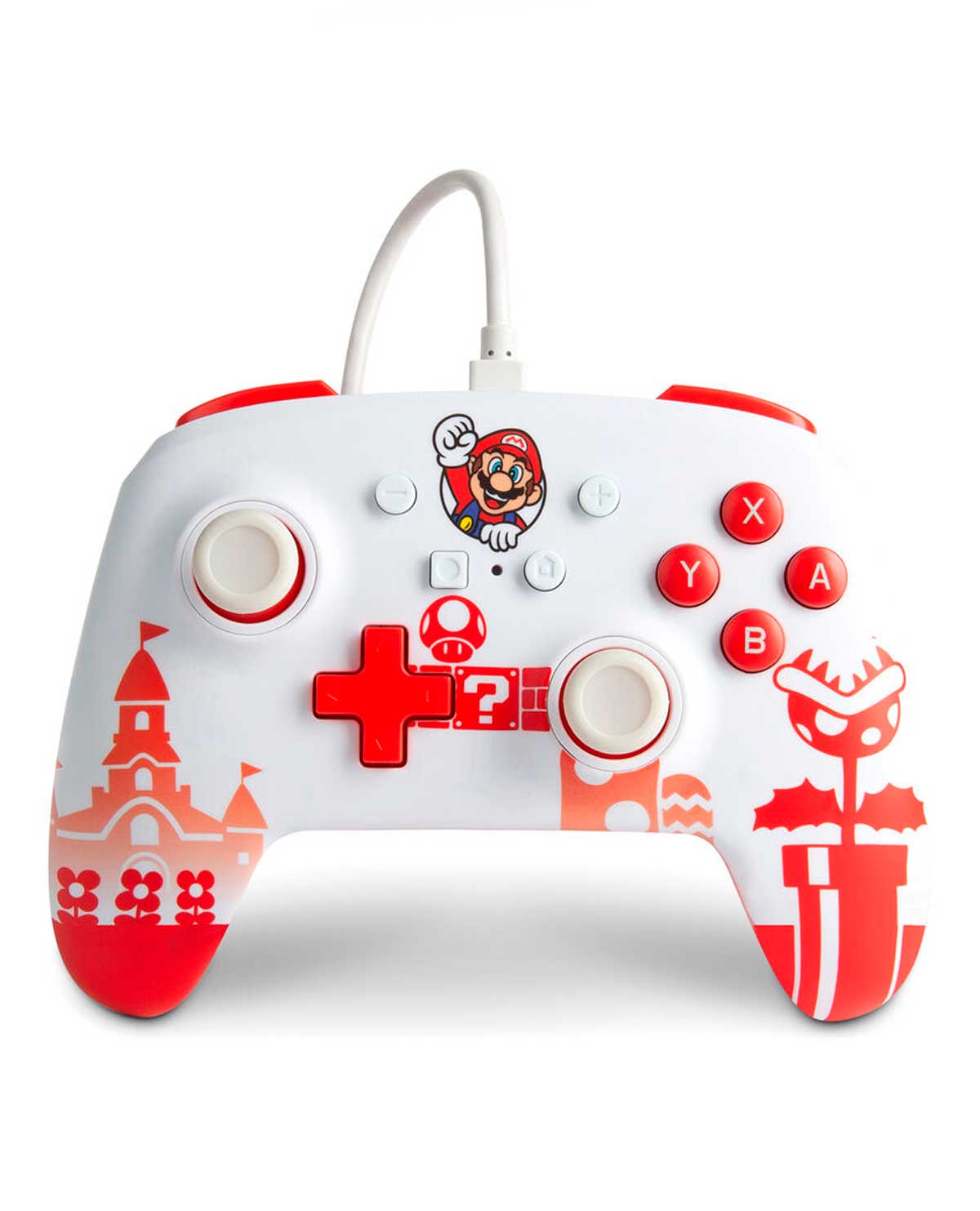 CONTROL NINTENDO SWITCH ALAMBRICO SUPER MARIO BLANCO Y ROJO