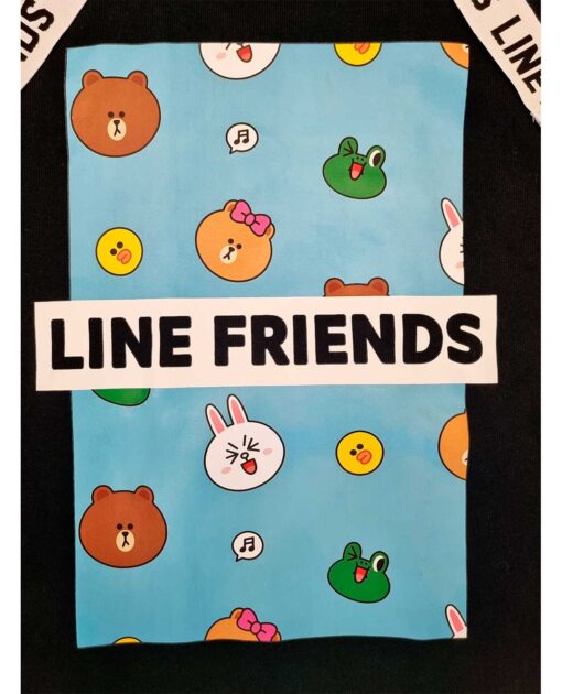 SUDADERA NEGRA CON AZUL BTS LINE FRIENDS UNITALLA - Image 3