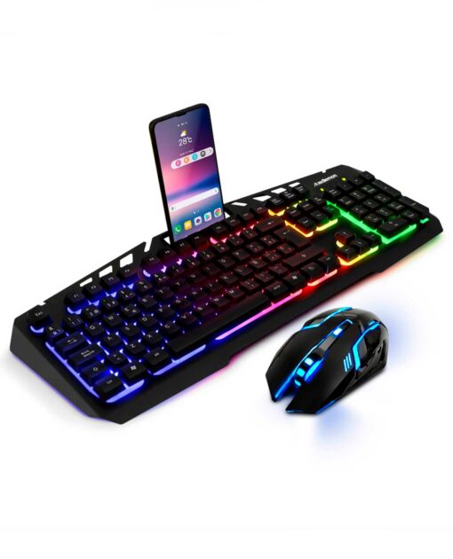 SET DE TECLADO Y MOUSE ALAMBRICO REDLEMON LUZ LED