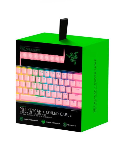 SET RAZER PBT 120 KEYCAPS Y CABLE ESPIRAL UPGRADE QUARTZ PINK - Image 4