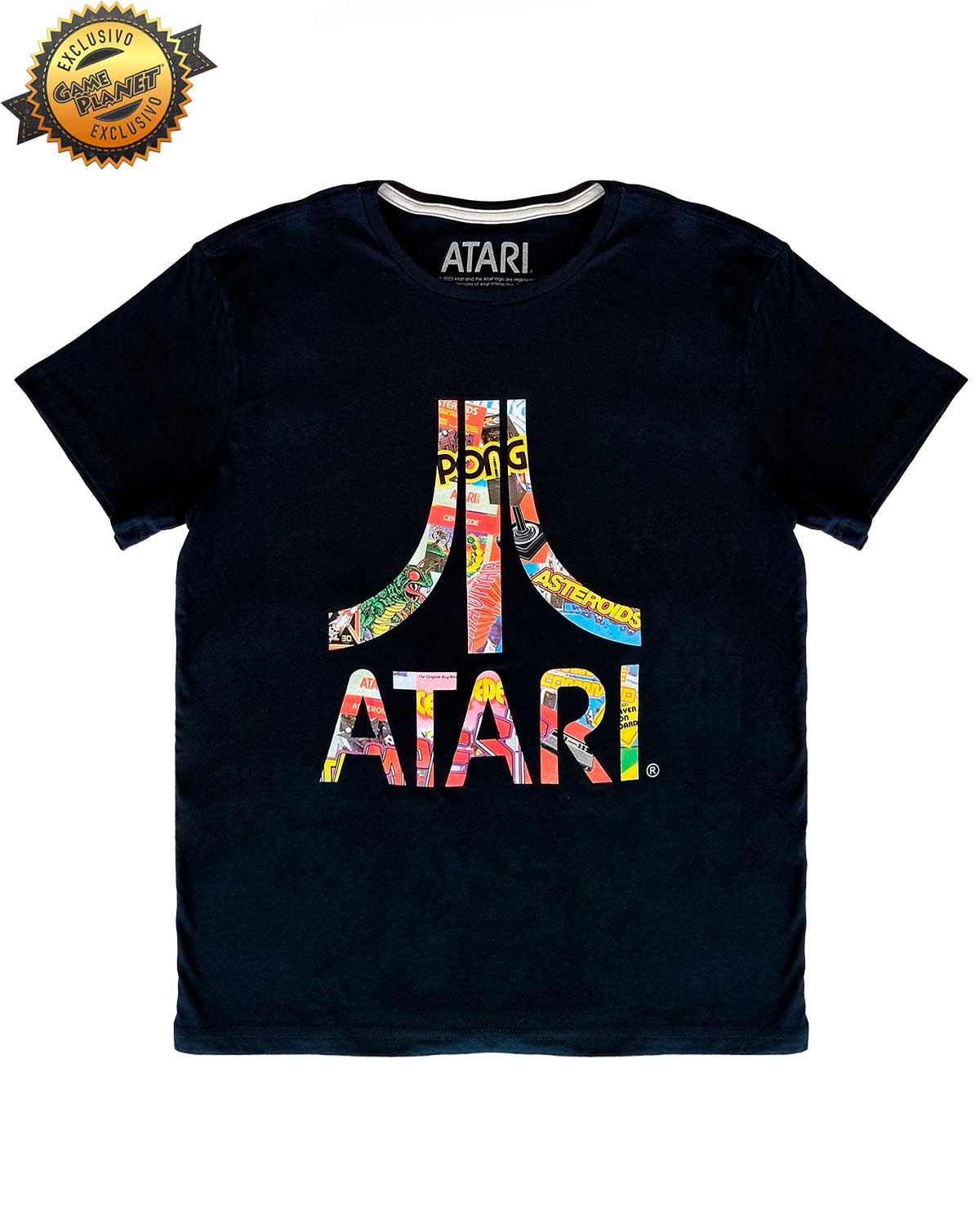 PLAYERA NEGRA LOGO ATARI EXTRA CHICA